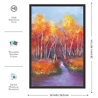 Mad Masters Landscape Colorful Autumn Trees 1 Piece Wooden Framed Painting-thumb1