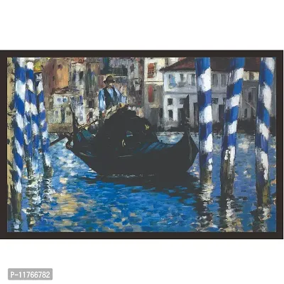 Mad Masters The-Grand-Canal-of-Venice-Blue-Venice 1 Piece Wooden Framed Painting |Wall Art | Home D?cor | Painting Art | Unique Design | Attractive Frames