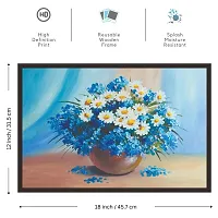 Mad Masters Oil Painting Still Life Bouquet of Flowers Decorative Framed Painting (18 x 12 inch, Textured UV Reprint)-thumb1