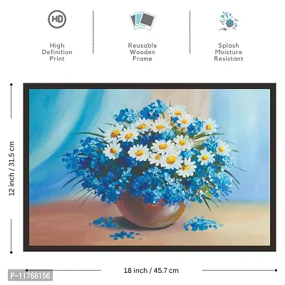 Mad Masters Oil Painting Still Life Bouquet of Flowers Decorative Framed Painting (18 x 12 inch, Textured UV Reprint)-thumb2