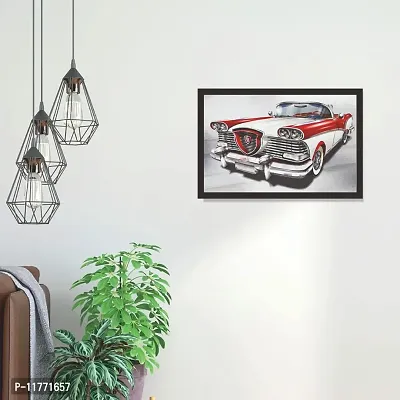 Mad Masters Retro car.Vintage Background Framed Painting (Wood, 18 inch x 12 inch, Textured UV Reprint)-thumb4