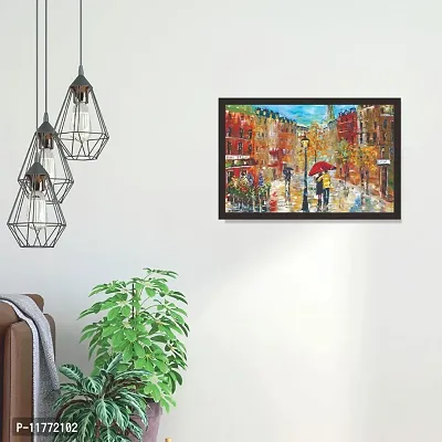 Mad Masters Rainy Street Art 1 Piece Wooden Framed Painting |Wall Art | Home D?cor | Painting Art | Unique Design | Attractive Frames-thumb4