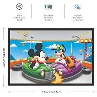 Mad Masters Mickey Mouse and Goofy 1 Piece Wooden Framed Painting |Wall Art | Home D?cor | Painting Art | Unique Design | Attractive Frames-thumb1