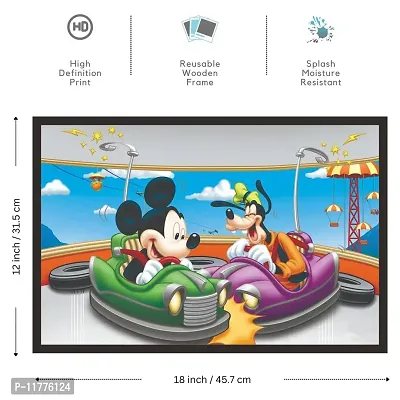 Mad Masters Mickey Mouse and Goofy 1 Piece Wooden Framed Painting |Wall Art | Home D?cor | Painting Art | Unique Design | Attractive Frames-thumb2