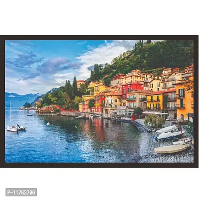 Mad Masters Colorful View of The Beautiful City 1 Piece Wooden Framed Wall Art Painting