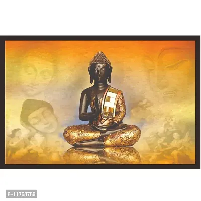 Mad Masters Buddha Religious Wall Art Painting (Wood, 18 x 12 Inches)