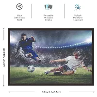 mad masters Soccer Players in Action 1 Piece Wooden Framed Painting |Wall Art | Home D?cor | Painting Art | Unique Design | Attractive Frames-thumb1