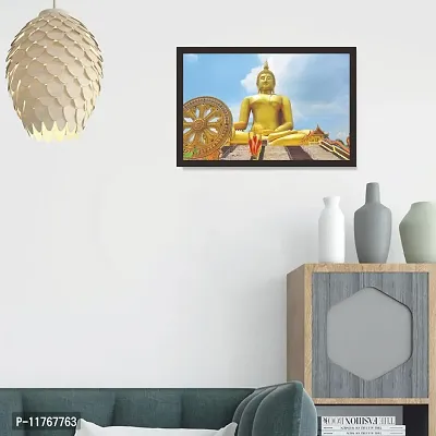 Mad Masters Buddha Religious Wall Art PaintingWall decorative items for living room Bedroom Home And OFFICE | Wall hangings with frame for home decorations and Home decor | Special Occasion gifts | Best match with Home furniture-thumb5