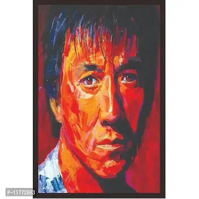 Mad Masters Jackie Chan Framed Painting (Wood, 18 inch x 12 inch, Textured UV Reprint)