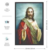 Mad Masters Jesus' Religious Framed Painting Wall Hangings with Frame (Wood, Multicolour, 18 x 12 Inches)-thumb1