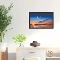 Mad Masters Sunset with 3 Moon Abstract Painting 1 Piece Wooden Framed Painting |Wall Art | Home D?cor | Painting Art | Unique Design | Attractive Frames-thumb2