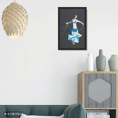 Mad Masters Blue Dancer Framed Painting (Wood, 18 inch x 12 inch, Textured UV Reprint)-thumb5