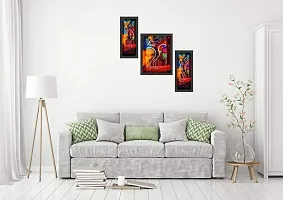 Mad Masters Lord Ganesha Wall Art Painting Set of 3 for Living Room-thumb1