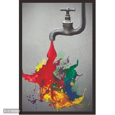Mad Masters Tap of Colors 1 Piece Wooden Framed Wall Art Painting-thumb0