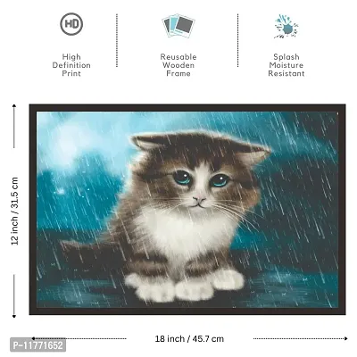 Mad Masters The Cute inncoent cat 1 Piece Wooden Framed Painting |Wall Art | Home D?cor | Painting Art | Unique Design | Attractive Frames-thumb2