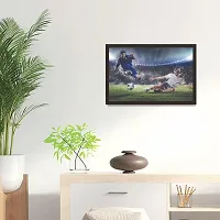 mad masters Soccer Players in Action 1 Piece Wooden Framed Painting |Wall Art | Home D?cor | Painting Art | Unique Design | Attractive Frames-thumb2