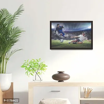 mad masters Soccer Players in Action 1 Piece Wooden Framed Painting |Wall Art | Home D?cor | Painting Art | Unique Design | Attractive Frames-thumb3