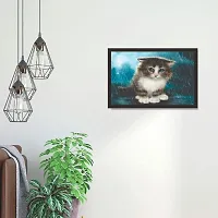 Mad Masters The Cute inncoent cat 1 Piece Wooden Framed Painting |Wall Art | Home D?cor | Painting Art | Unique Design | Attractive Frames-thumb3