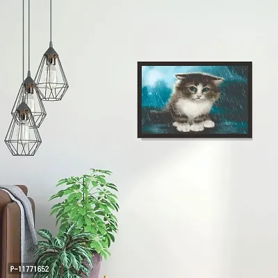 Mad Masters The Cute inncoent cat 1 Piece Wooden Framed Painting |Wall Art | Home D?cor | Painting Art | Unique Design | Attractive Frames-thumb4