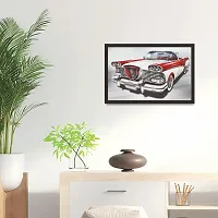 Mad Masters Retro car.Vintage Background Framed Painting (Wood, 18 inch x 12 inch, Textured UV Reprint)-thumb2