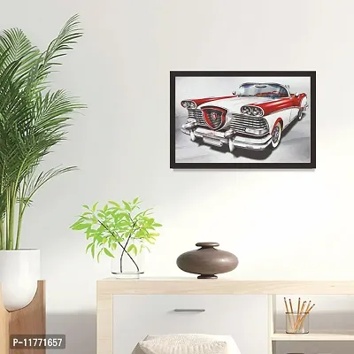 Mad Masters Retro car.Vintage Background Framed Painting (Wood, 18 inch x 12 inch, Textured UV Reprint)-thumb3