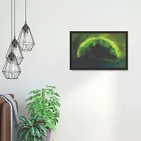 Mad Masters Abstract Art of Green Peacock Decorative Wall Painting with 1 Piece Wooden Frame-thumb3