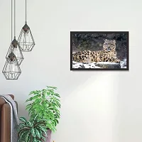 Mad Masters Snow Leopard. 1 Piece Wooden Framed Painting |Wall Art | Home D?cor | Painting Art | Unique Design | Attractive Frames-thumb3