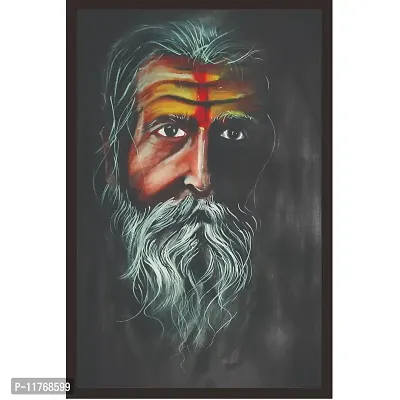 Mad Masters Sadhu 1 Piece Wooden Framed Painting |Wall Art | Home D?cor | Painting Art | Unique Design | Attractive Frames