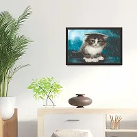 Mad Masters The Cute inncoent cat 1 Piece Wooden Framed Painting |Wall Art | Home D?cor | Painting Art | Unique Design | Attractive Frames-thumb2