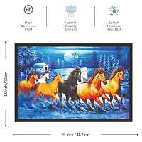 Mad Masters # Canvas Seven Running Horses vastu Painting (UV Textured Print 19x13)-thumb1