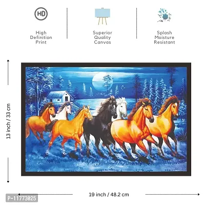 Mad Masters # Canvas Seven Running Horses vastu Painting (UV Textured Print 19x13)-thumb2