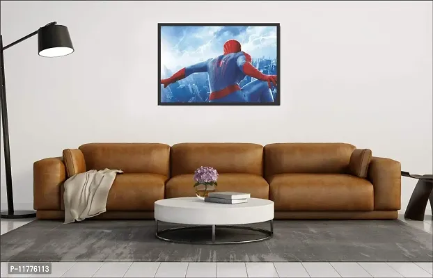 Mad Masters UV Print Spiderman Painting with Frame (20 x 14 Inch)-thumb2