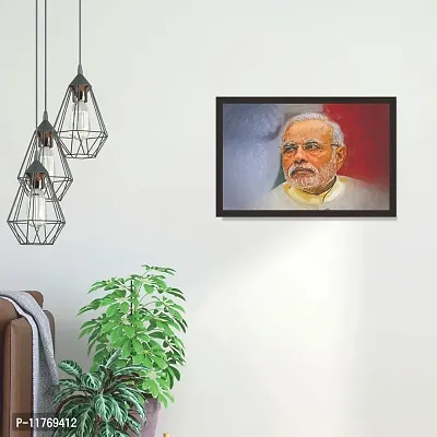 mad masters honourable PM Narendra Modi Wall decorative Painting with Frame (paper, 18 x 12-inches, Multicolour)-thumb4