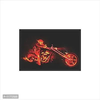 Mad Masters UV Print Burning Bike Painting with Frame (20 x 14 Inch)