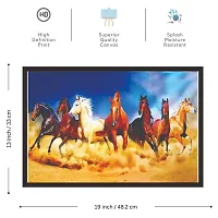 Mad Masters # Canvas Seven Running Horses vastu Painting (UV Textured Print 19x13)-thumb1