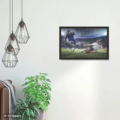 mad masters Soccer Players in Action 1 Piece Wooden Framed Painting |Wall Art | Home D?cor | Painting Art | Unique Design | Attractive Frames-thumb4