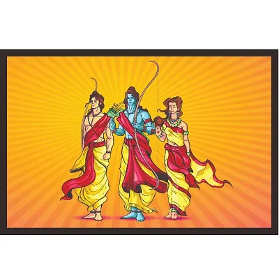 Premium Vector | Vector illustration of lord ram with his wife sita and  brother laxman.