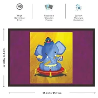 Mad Masters Bal Ganesh 1 Piece Wooden Framed Painting |Wall Art | Home D?cor | Painting Art | Unique Design | Attractive Frames-thumb1