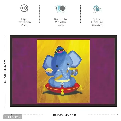 Mad Masters Bal Ganesh 1 Piece Wooden Framed Painting |Wall Art | Home D?cor | Painting Art | Unique Design | Attractive Frames-thumb2