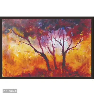 Mad Masters Tree and Bushes 1 Piece Wooden Framed Painting |Wall Art | Home D?cor | Painting Art | Unique Design | Attractive Frames