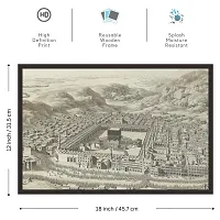 Mad Masters Handmade Drawing of Holy Kaba in Mecca 1 Piece Wooden Framed Painting -18 x 12-thumb1