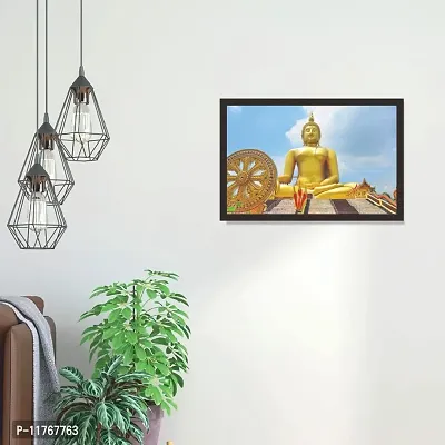 Mad Masters Buddha Religious Wall Art PaintingWall decorative items for living room Bedroom Home And OFFICE | Wall hangings with frame for home decorations and Home decor | Special Occasion gifts | Best match with Home furniture-thumb4