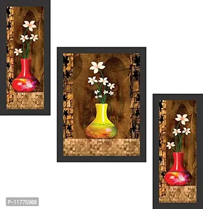 Mad Masters Set of 3 Flowers Digital Reprint Painting for Living Room