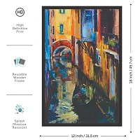 Mad Masters Houston Contemporary Italian Landscape Painting with 1 Piece Wooden Frame-thumb1