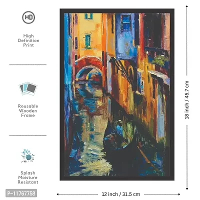 Mad Masters Houston Contemporary Italian Landscape Painting with 1 Piece Wooden Frame-thumb2