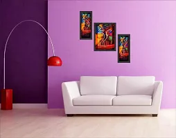 Mad Masters Lord Ganesha Wall Art Painting Set of 3 for Living Room-thumb2