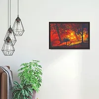 Mad Masters Yellow red Night Painting 1 Piece Wooden Framed Painting |Wall Art | Home D?cor | Painting Art | Unique Design | Attractive Frames-thumb3