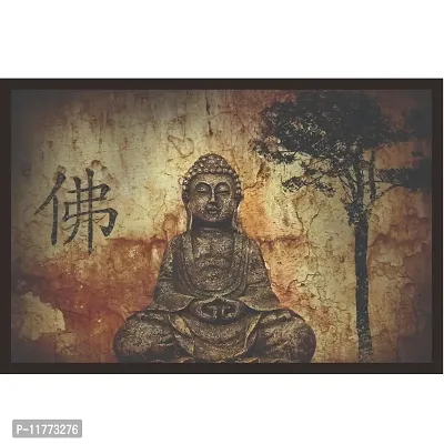 Mad Masters Lord Budha Framed Painting (Wood, 18 inch x 12 inch, Textured UV Reprint)