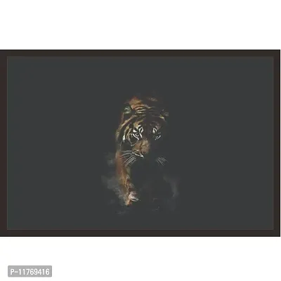 Mad Masters Tiger Wall Art Painting with 1 Piece Wooden Frame