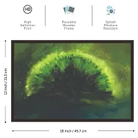 Mad Masters Abstract Art of Green Peacock Decorative Wall Painting with 1 Piece Wooden Frame-thumb1